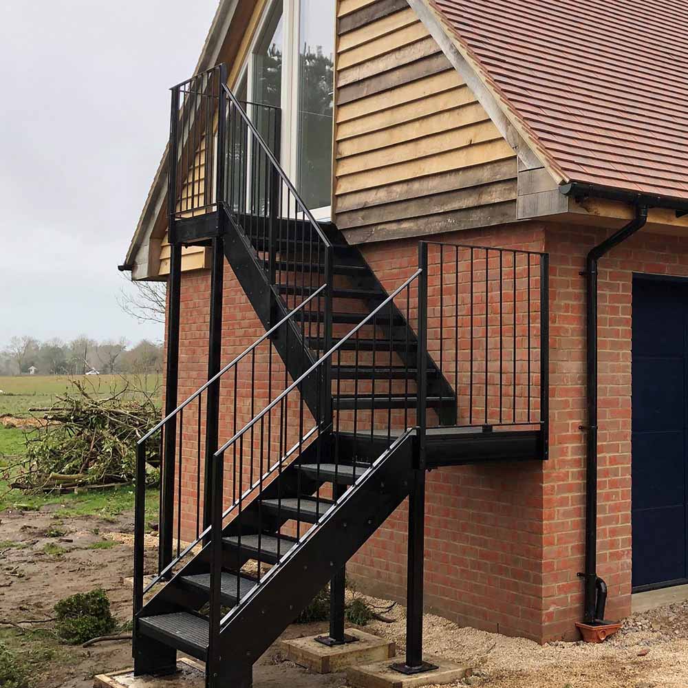 SRN Fabrication — steel staircases external stairs project, Swindon